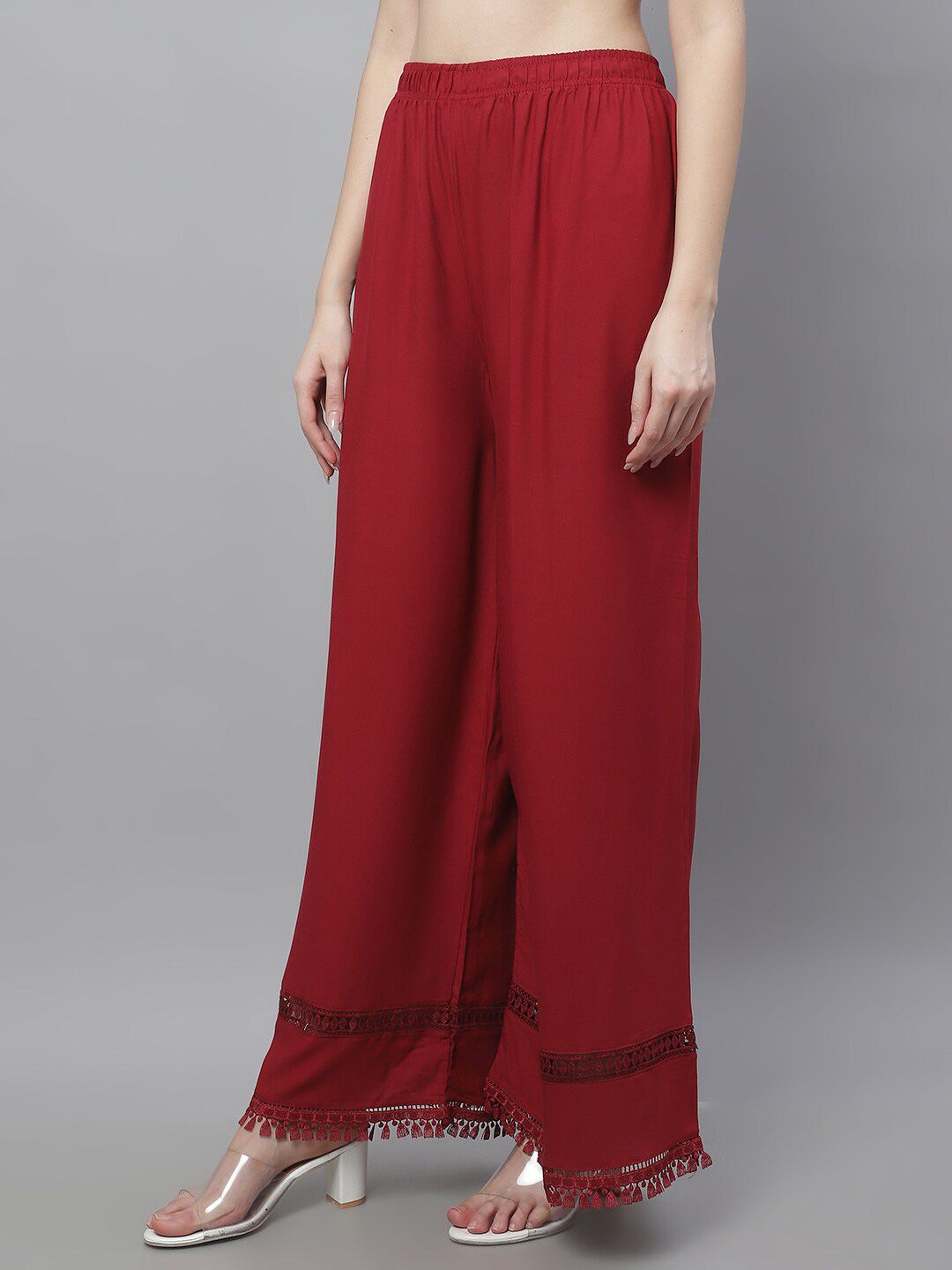 TAG 7 Women Hem Design Flared Ethnic Palazzos | Grocsy