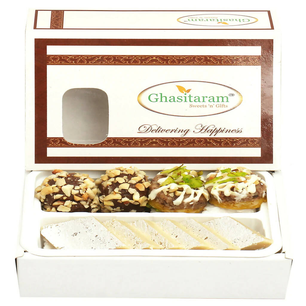 Ghasitaram Assorted Box Pure Kaju Katlis, Dryfruit Sweets | Grocsy