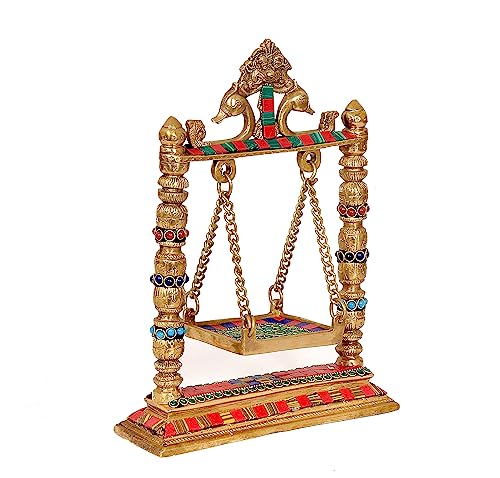 AONA Brass Swing Jhula for Ladoo Gopal Idol Statue | Grocsy