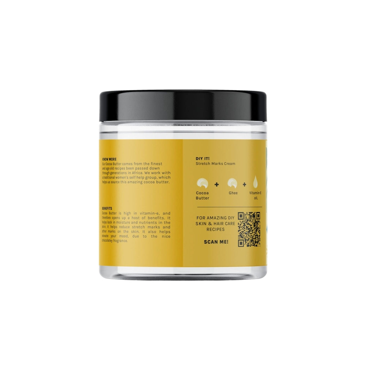 Tattvalogy African Cocoa Butter in Jar Packaging, Raw Unrefined, Body Butter & Moisturizer | Grocsy