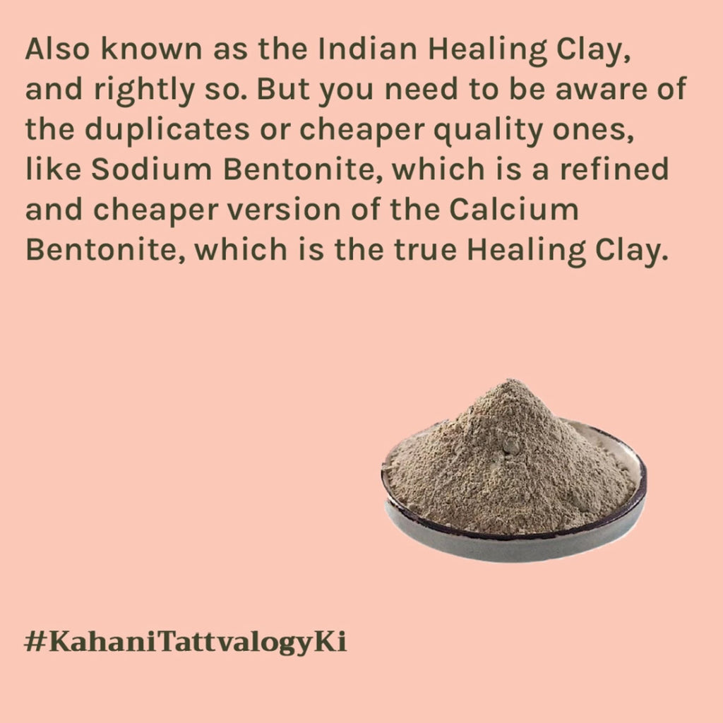 Tattvalogy Indian Bentonite Clay Powder - Detox Mask for Oily Skin, Acne and Deep Pore Cleansing | Grocsy