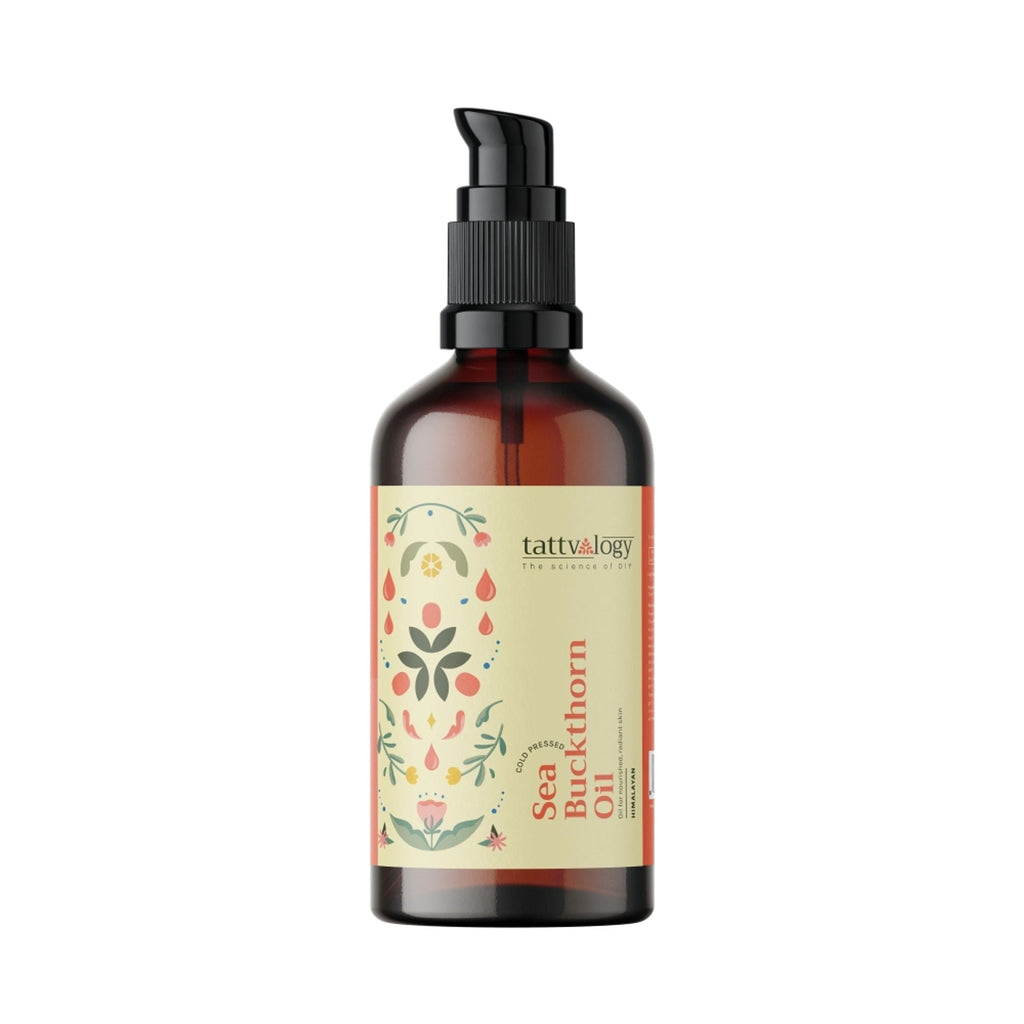 Tattvalogy Himalayan Seabuckthorn Oil - Cold Pressed, Rich in Vitamins E & C, Controls Skin Damage | Grocsy