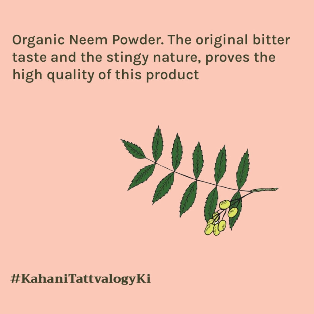 Tattvalogy Organic Neem Powder - Fights Acne & Dandruff, Purifying Face & Hair Mask for Healthy Skin | Grocsy