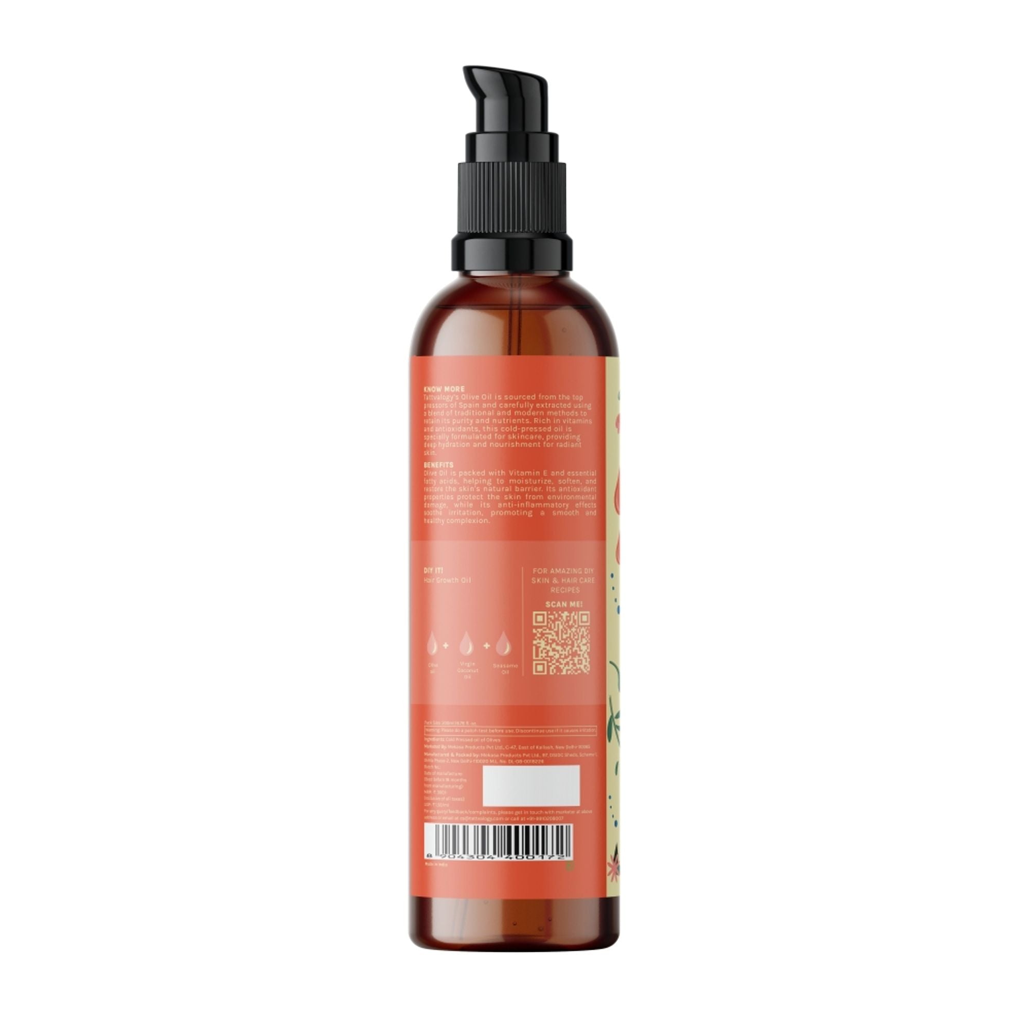 Tattvalogy Hexane -Free Olive Oil -Deeply Nourishing for Healthy Hair & Glowing Skin, all Naturally | Grocsy