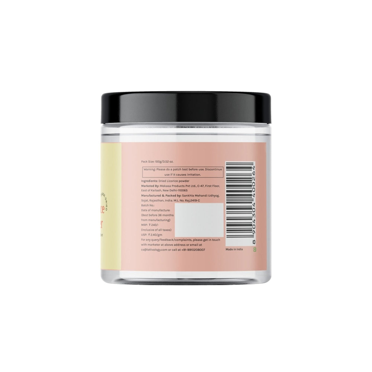 Tattvalogy Licorice Powder - Fades Dark Spots & Pigmentation, Brightens & Evens Skin Tone Naturally | Grocsy