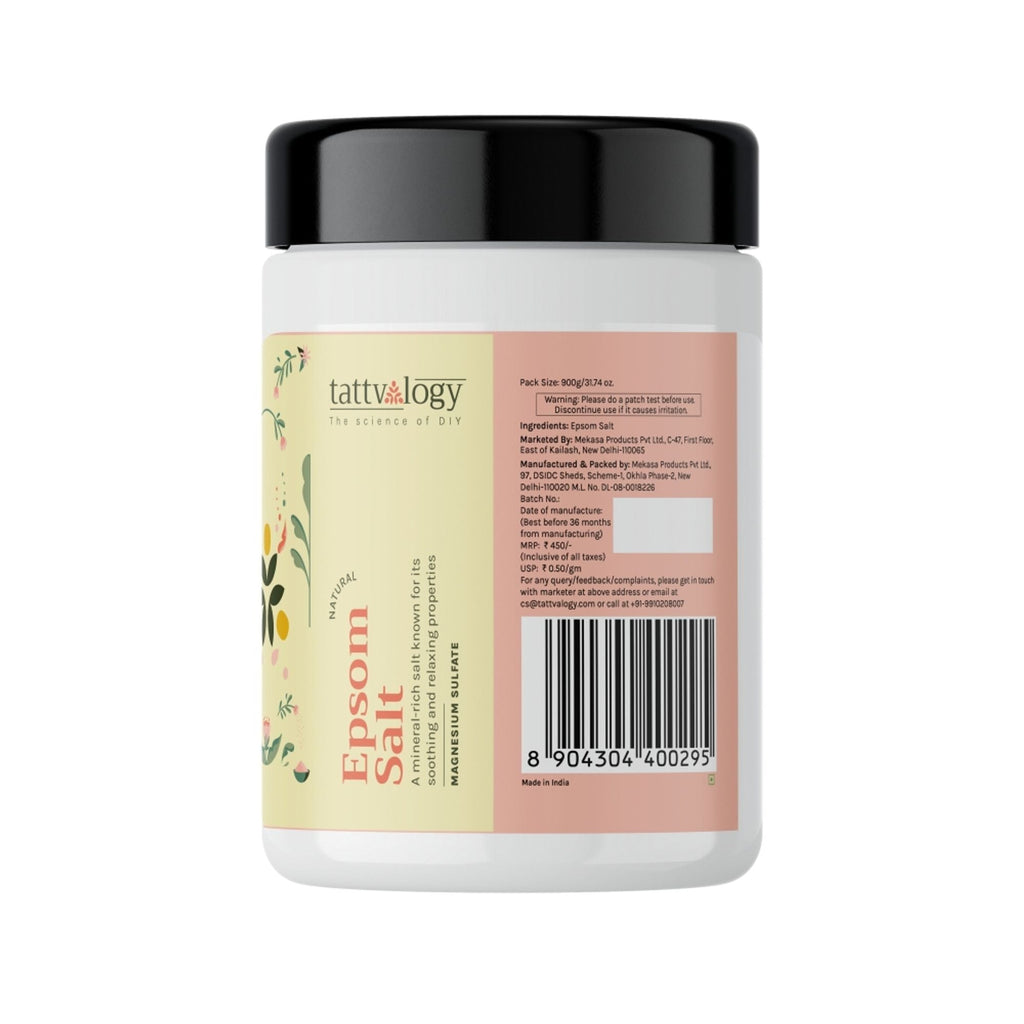 Tattvalogy Pharma Grade Epsom Salt - Muscle Relief, Feet Soak & Relaxing Bath Salt for Ultimate Care | Grocsy