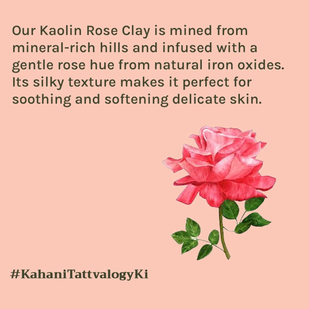 Tattvalogy Rose Clay -Pink Kaolin Clay, Detoxifies, Absorb Excess Oil & Improves Skin Tone & Texture | Grocsy