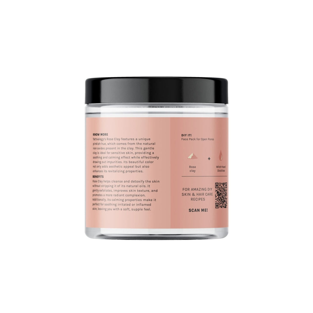 Tattvalogy Rose Clay -Pink Kaolin Clay, Detoxifies, Absorb Excess Oil & Improves Skin Tone & Texture | Grocsy