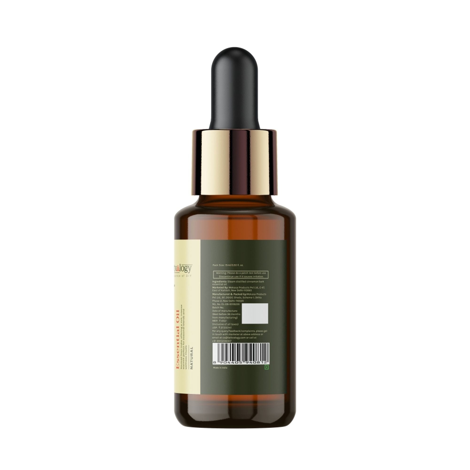 Tattvalogy Cinnamon Bark Essential Oil - Anti - Acne, Reduces Hair Fall, Has a nice spicy aroma | Grocsy