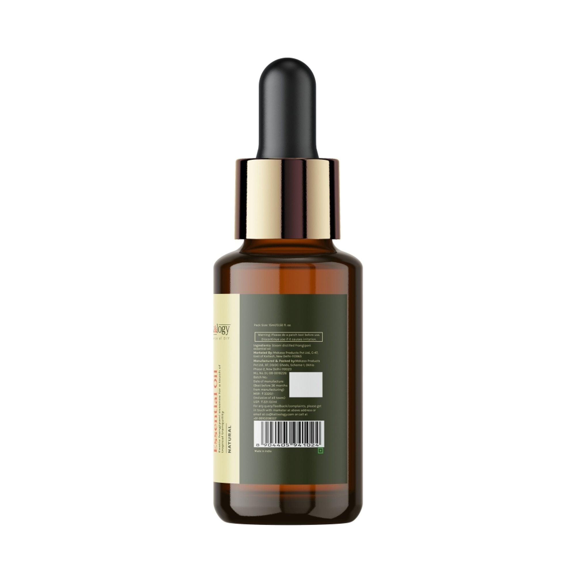 Tattvalogy Frangipani Essential Oil - Glowing Skin, Rich Flowery Fragrance, Use as a Natural Perfume | Grocsy
