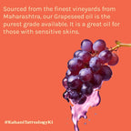 Tattvalogy Organic Grapeseed Oil - Cold Press, Reduces Fine Lines, Boosts Collagen, Evens Skin Tone | Grocsy