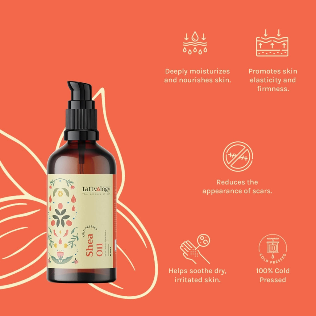 Tattvalogy African Shea Oil - Shea Butter Extract, Deeply Moisturizes Hair & Skin for Nourishment | Grocsy
