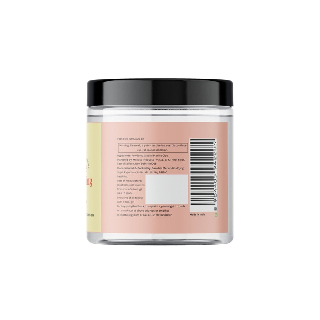 Tattvalogy Glacial Marine Cleansing Clay -Detoxifies, Tightens Pores & Revitalizes Dull Skin Natural | Grocsy