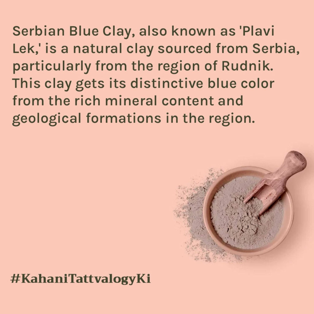 Tattvalogy Serbian Blue Clay - Detoxifies, Purifies Pores & Restores Glow for Balanced, Healthy Skin | Grocsy