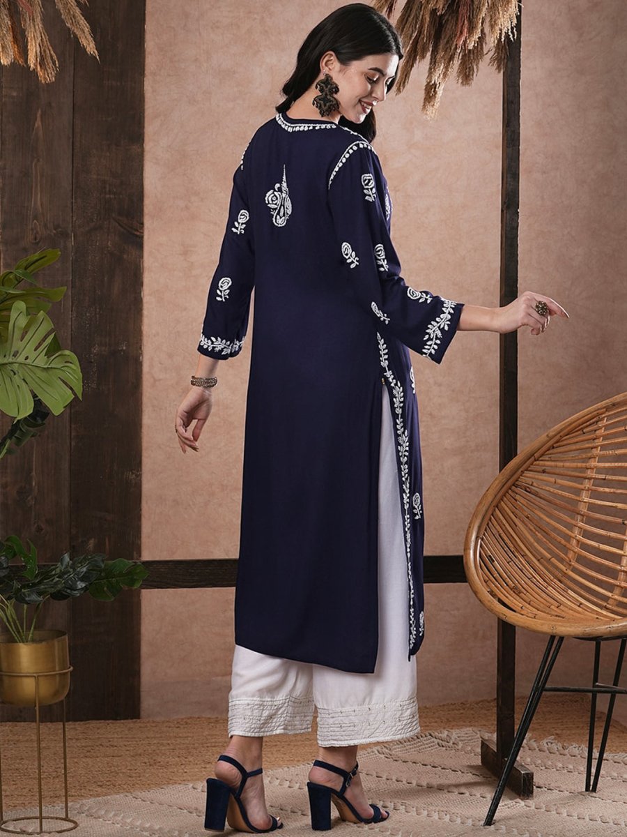 ADA Women Ethnic Motifs Printed Thread Work Kurta | Grocsy
