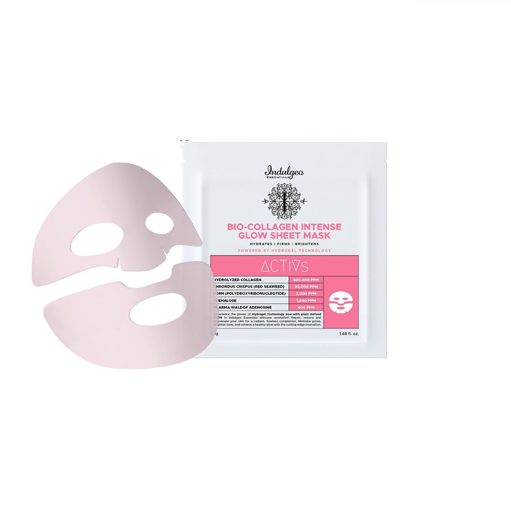 Indulgeo Essentials Ginseng PDRN Enriched Bio Collagen Intense Glow Sheet Mask (44g) | Grocsy