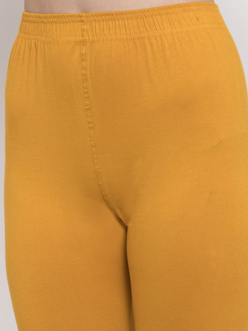 TAG 7 Women Pack Of 2 Mustard Yellow & Pink Solid Ankle-Length Leggings | Grocsy