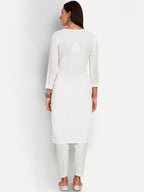 ADA Floral Embroidered Chikankari Kurta | Grocsy