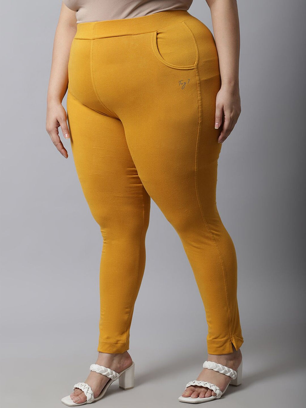 TAG 7 Women Plus Size Cotton Ankle-Length Leggings | Grocsy