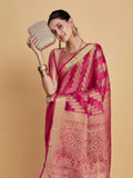 Sangria Ethnic Motifs Woven Design Organza Saree | Grocsy