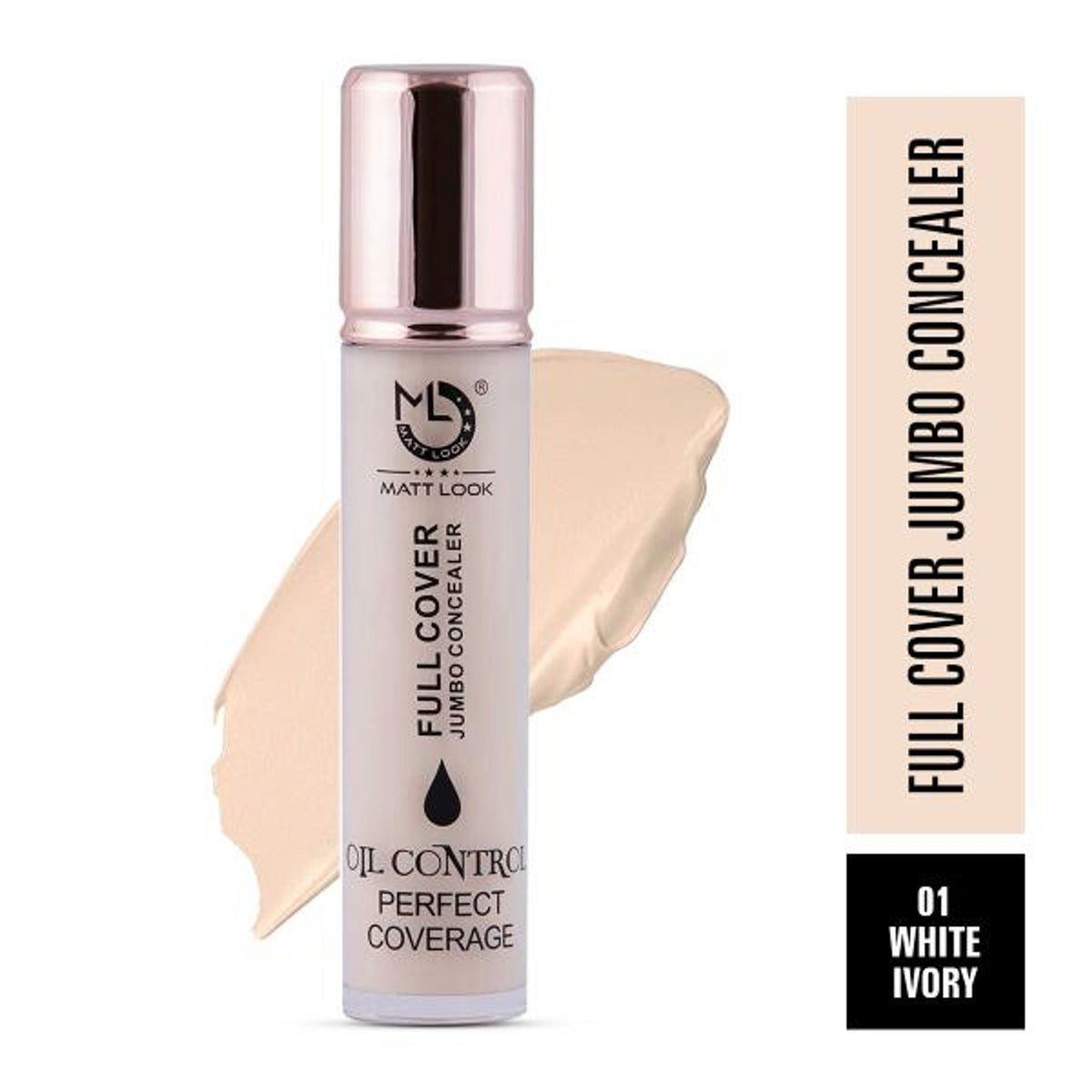 Matt Look Full Cover Jumbo Oil Control Perfect Coverage Concealer - White Ivory | Grocsy
