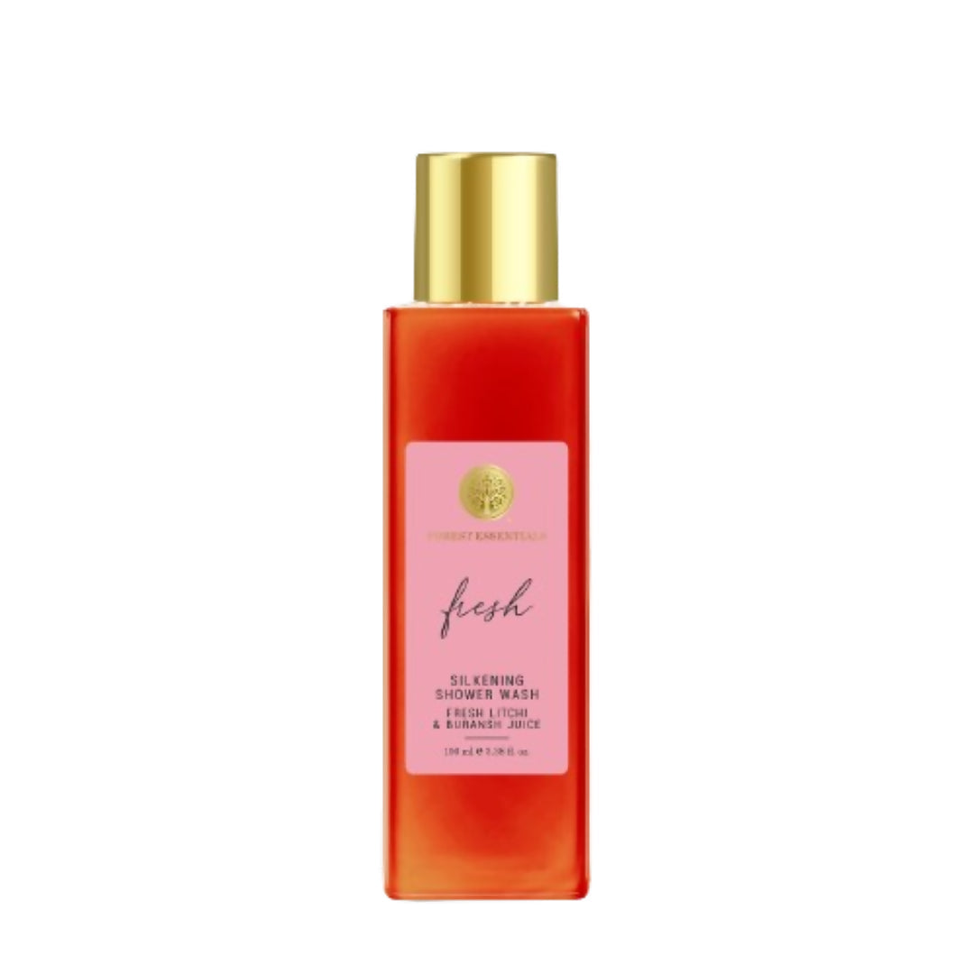 Forest Essentials Silkening Shower Wash Fresh Litchi & Buransh Juice | Grocsy