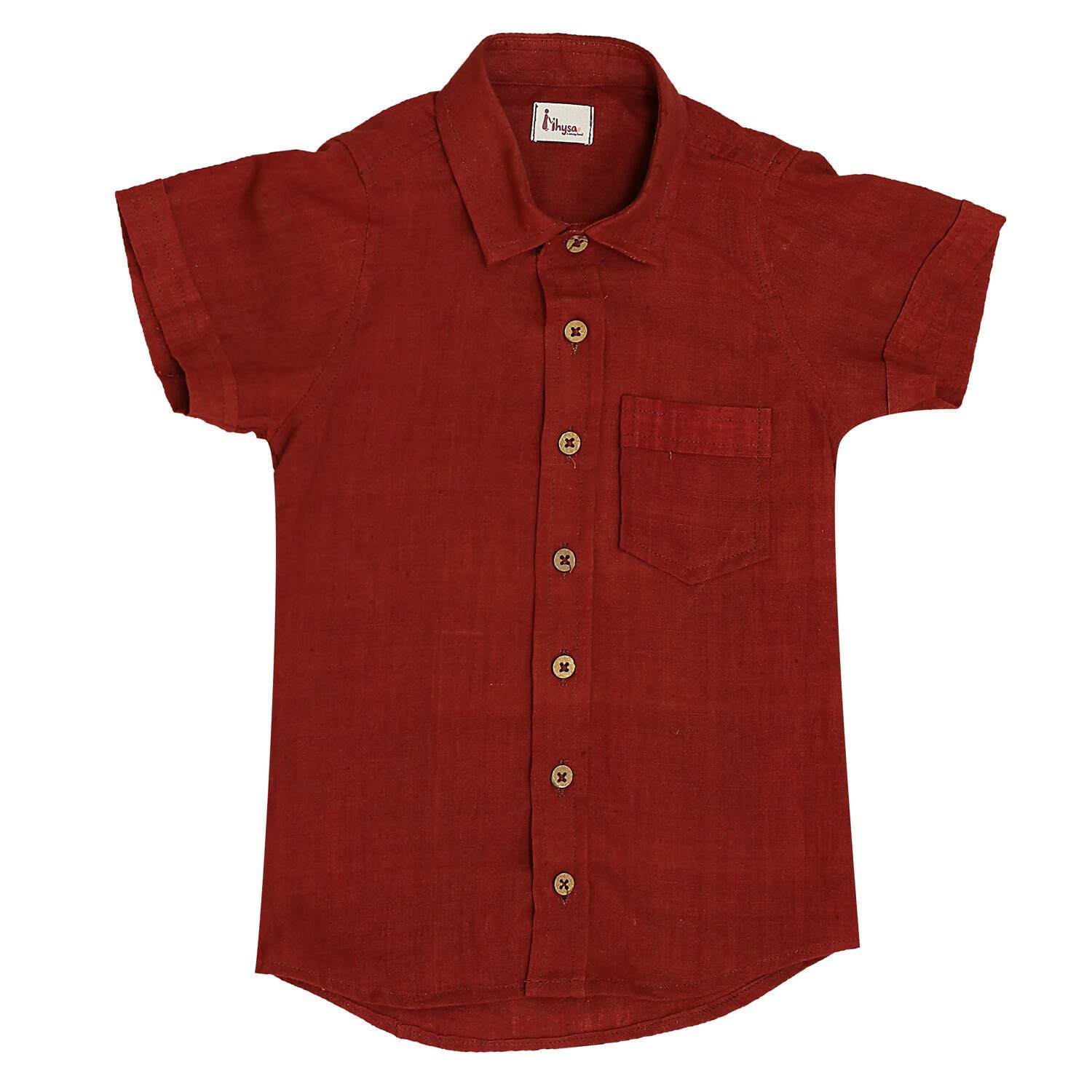 Mhyssa Yellow Dungaree With Round Neck Half Sleeves Maroon Shirt Set | Grocsy