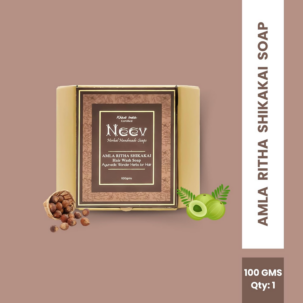 Neev Herbal Handmade Soap Amla Ritha Shikakai Hair Wash Ayurvedic | Grocsy