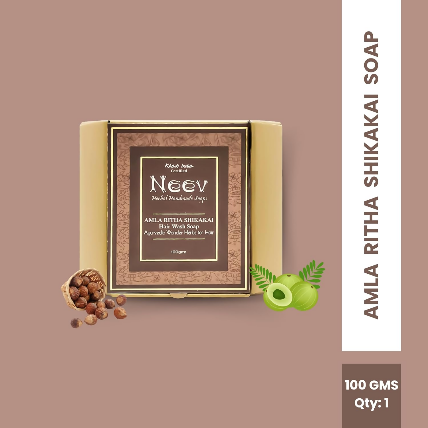 Neev Herbal Handmade Soap Amla Ritha Shikakai Hair Wash Ayurvedic | Grocsy