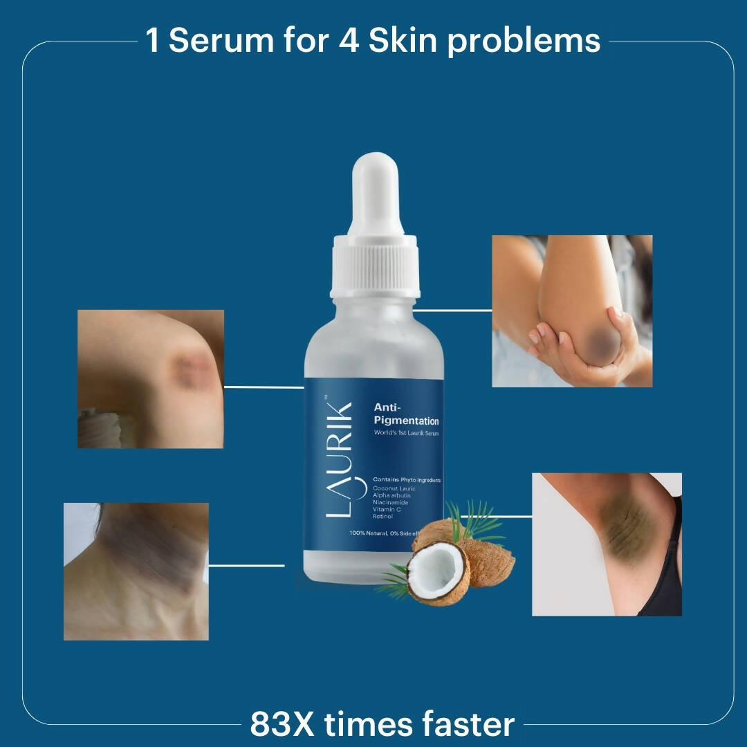 Laurik Anti Pigmentation & Lightening Serum For Men & Women with Alpha Arbutin, Retinol, Niacinamide & Vit-C for Dark Patches & Spots | Grocsy