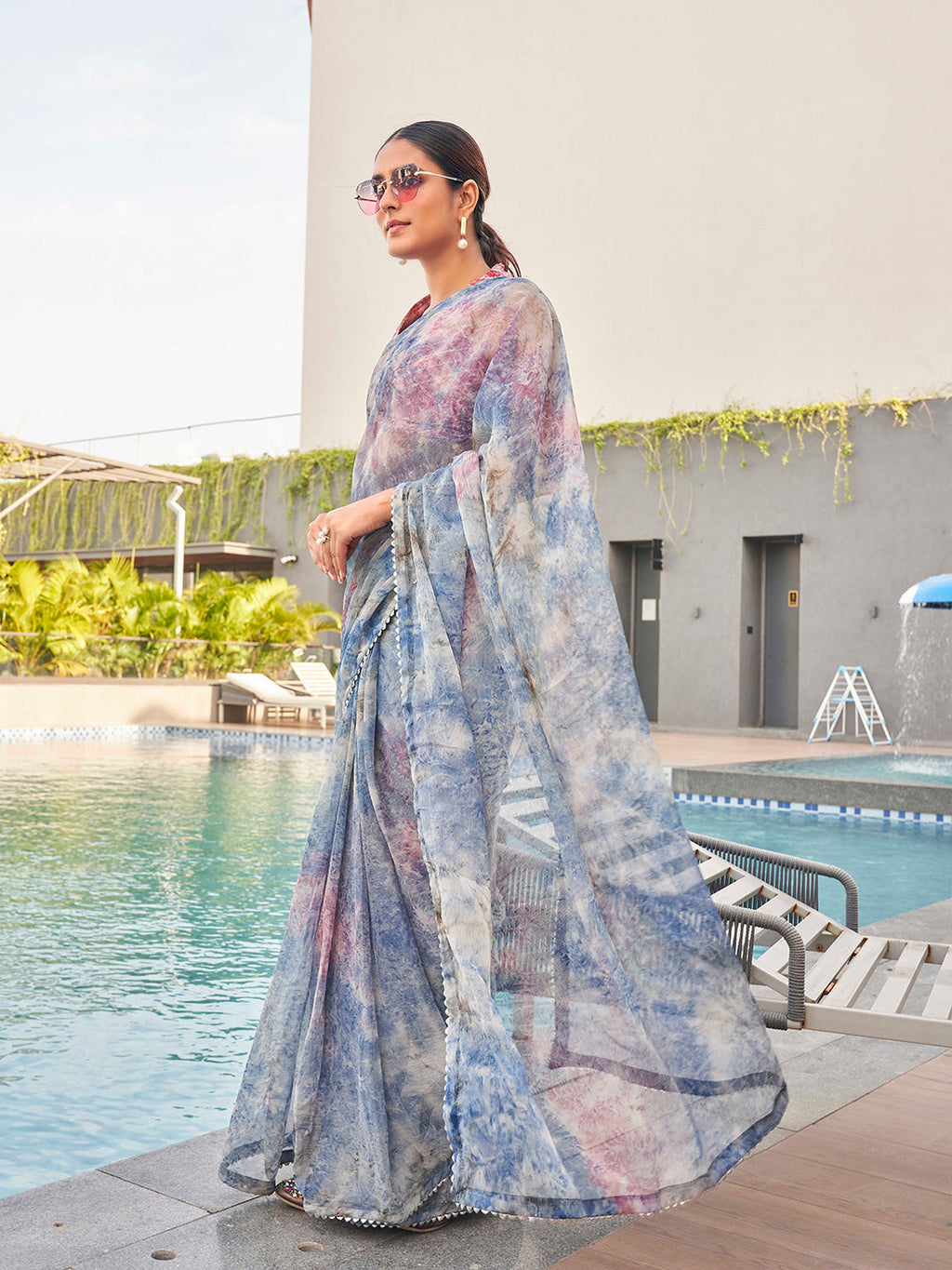 Tikhi Imli Tie and Dye Gotta Patti Chiffon Saree | Grocsy