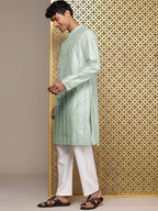 House of Pataudi Ethnic Motifs Printed Straight Jashn Kurta | Grocsy