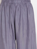 TAG 7 Women Grey & Navy Blue Set of 2 Flared Ethnic Palazzos | Grocsy