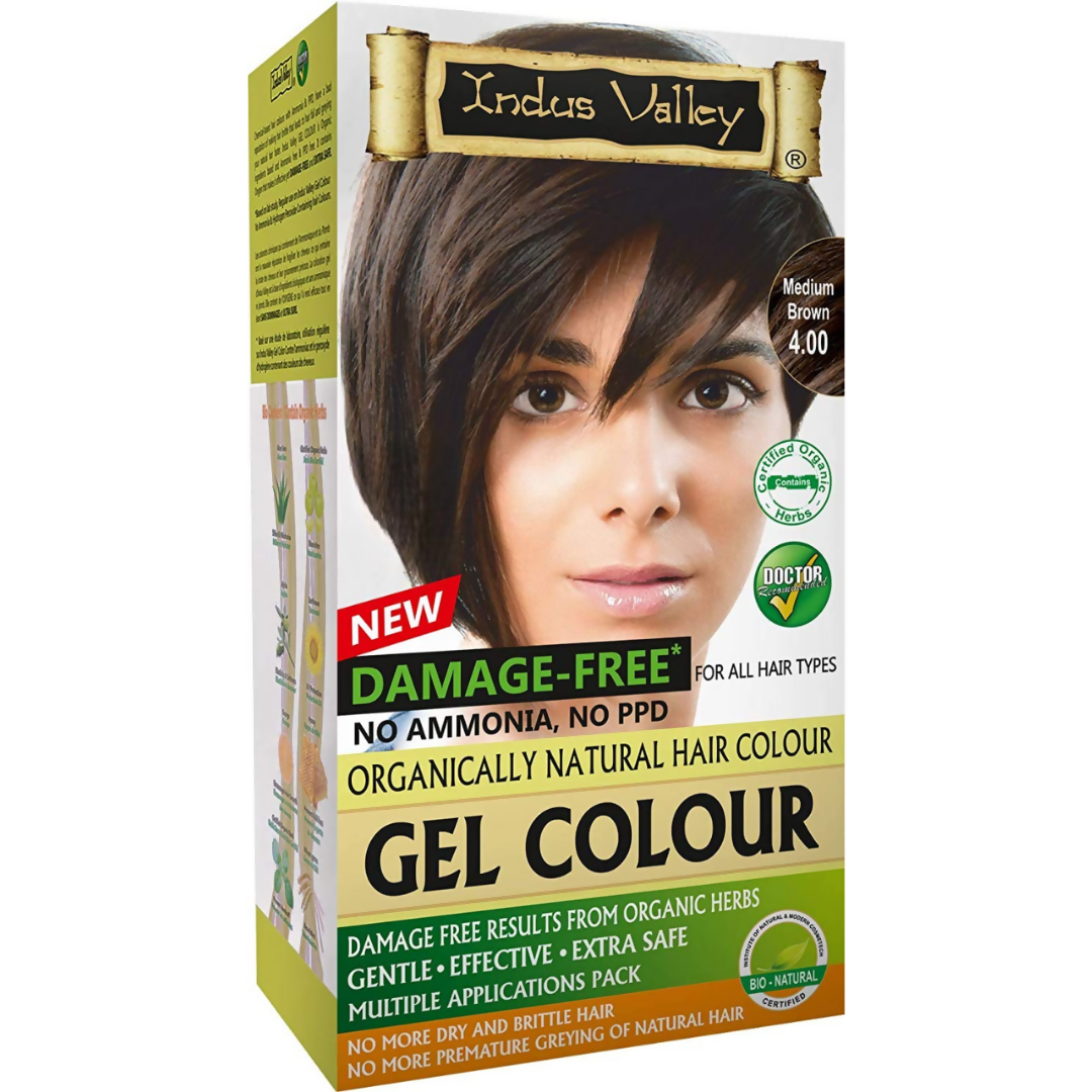 Indus Valley Damage-Free Gel Hair Color- Medium Brown | Grocsy