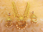 Multicolor Gold-Polished Lakshmi Kasu Necklace Set