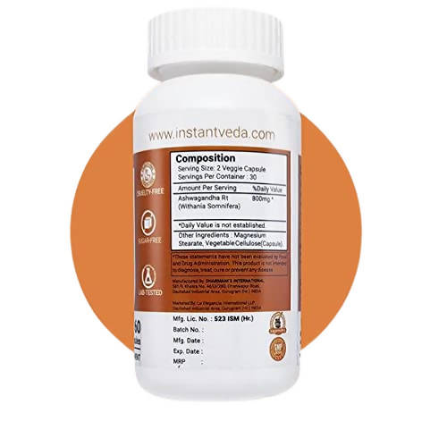 Instant Veda Ashwagandha Capsules | Grocsy