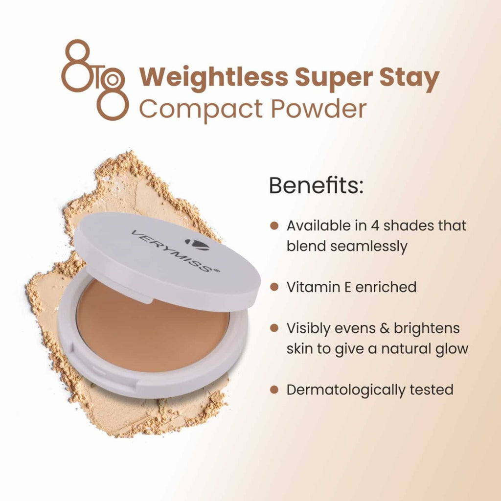 VERYMISS 8 To 8 Weightless Super Stay Compact Powder - 114 Beige | Grocsy