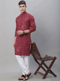 Sojanya Ethnic Motifs Embroidered Sequinned Pure Cotton Kurta | Grocsy