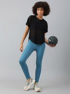 MKH Women Drop-Shoulder Sleeves Dri-FIT Sports T-shirt | Grocsy