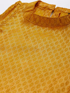 HERE&NOW Women Mustard Yellow Ethnic Motifs Kurta with Palazzos & With Dupatta | Grocsy