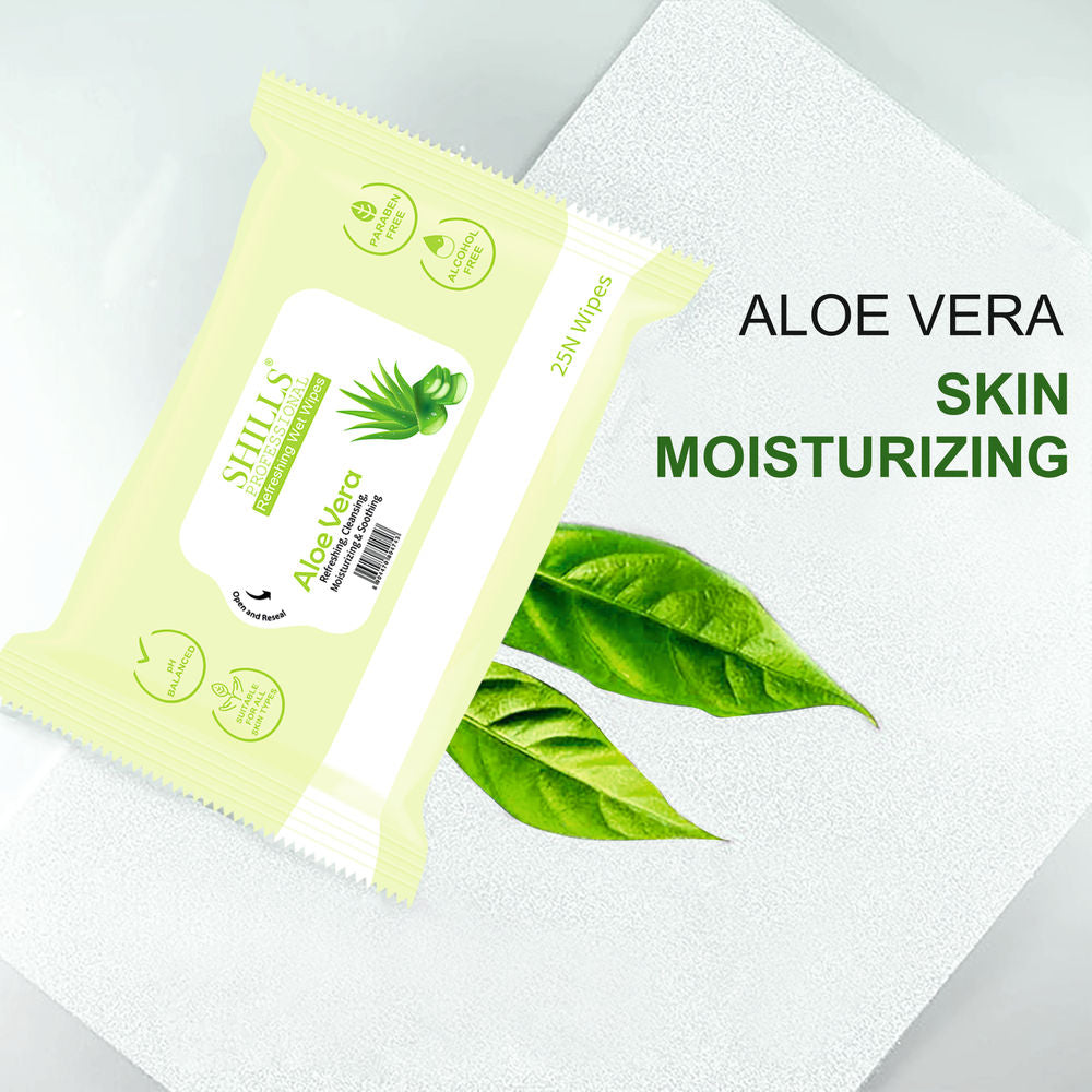 Shills Professional Refreshing Wet Wipes - Aloe Vera | Grocsy