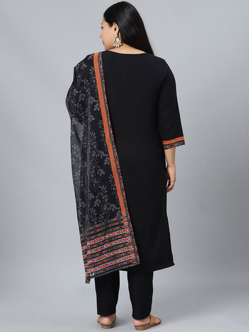 Sztori Plus Size Ethnic Motifs Printed Regular Kurta with Trousers & With Dupatta | Grocsy