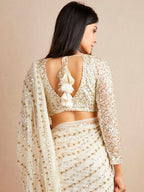 Sangria Georgette Ethnic Embellished Party Wear Saree | Grocsy