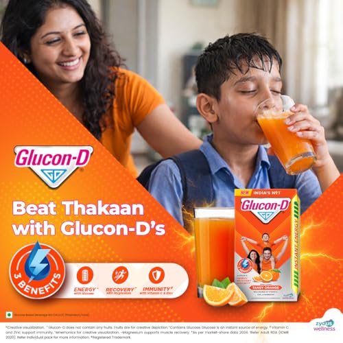 Glucon-D Instant Energy Health Drink Tangy Orange | Grocsy
