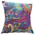 The Decor Nook Purple Base With Multicolour Flowers Print Cushion Cover | Grocsy