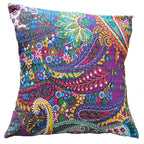The Decor Nook Purple Base With Multicolour Flowers Print Cushion Cover | Grocsy