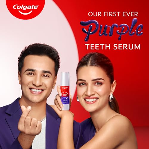 Colgate Visible White Purple Teeth Whitening Serum, 1.5oz/40ml – Mint & Yuzu Flavour, Instant Brightening Purple Serum for Whiter Smiles | Grocsy