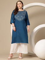 Sztori Plus Size Geometric Printed Kurta | Grocsy