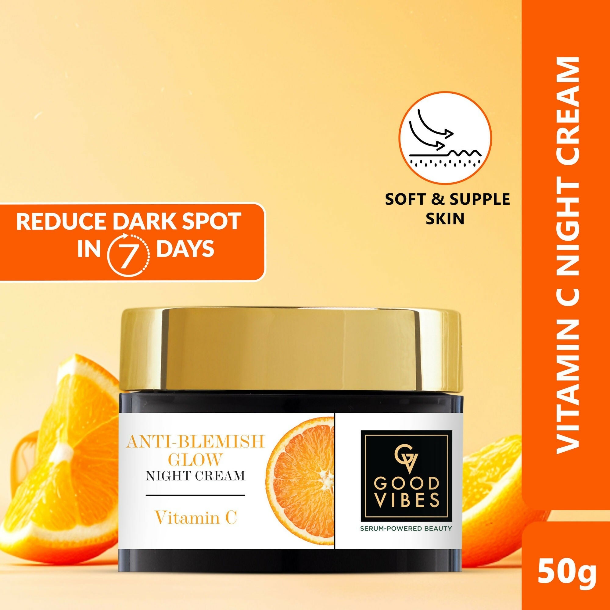 Good Vibes Anti-Blemish Vitamin C Glow Night Cream - Spotless, Brightening, Depigmentation, Reduces dark spot | Grocsy