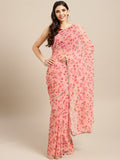 Tikhi Imli Pink Printed Saree | Grocsy